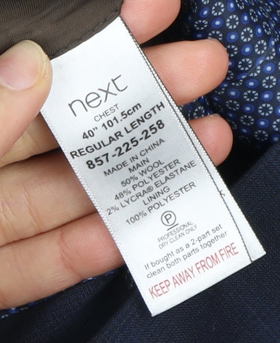 Next Men's Blue Blazer - Size 40R Two-Button, Formal