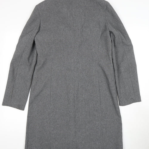 New Look Women's Grey Long Overcoat Size 12