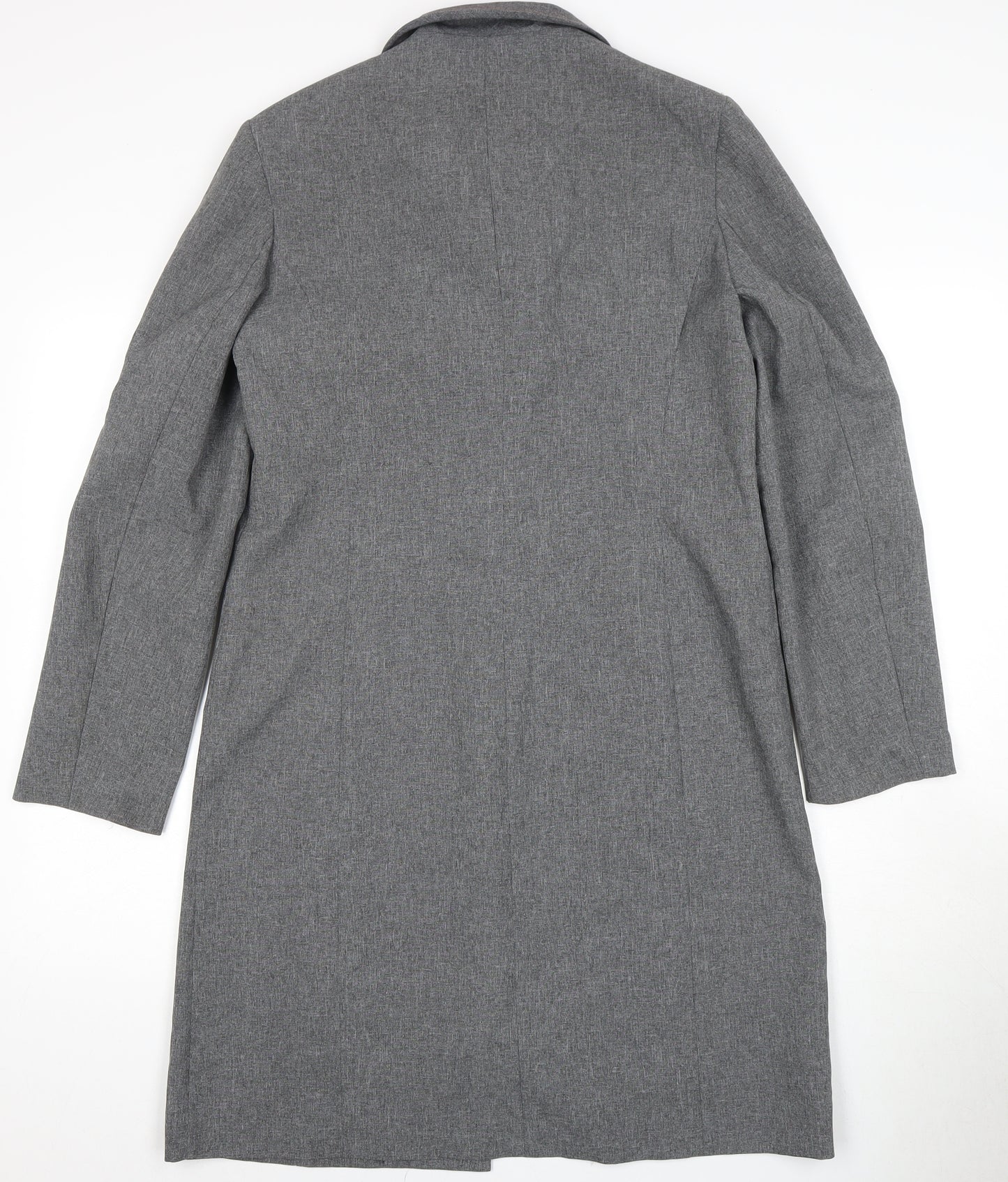 New Look Women's Grey Long Overcoat Size 12