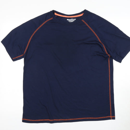 WorkWear Men's XL Blue T-Shirt, Short Sleeve, Crew Neck