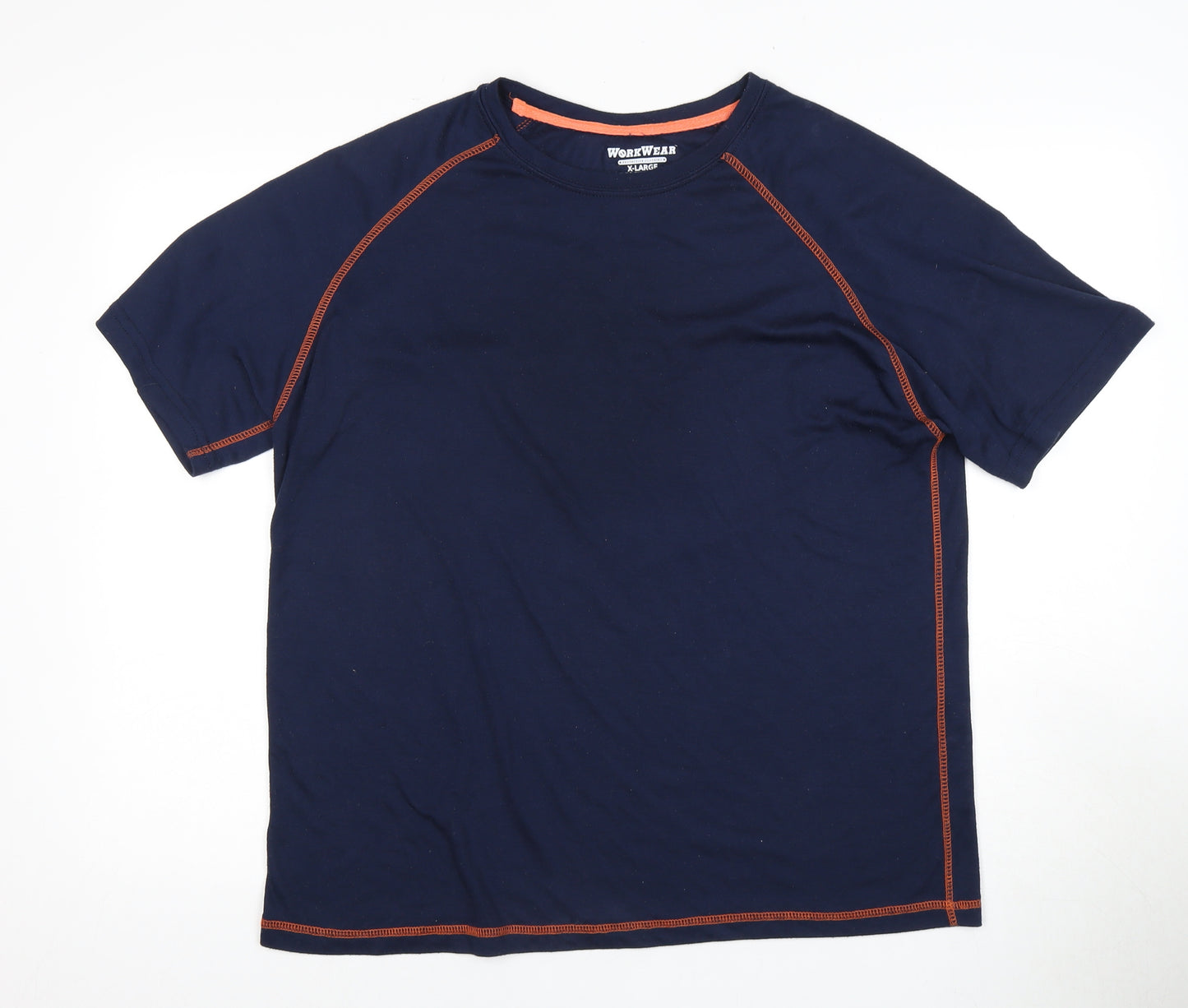 WorkWear Men's XL Blue T-Shirt, Short Sleeve, Crew Neck