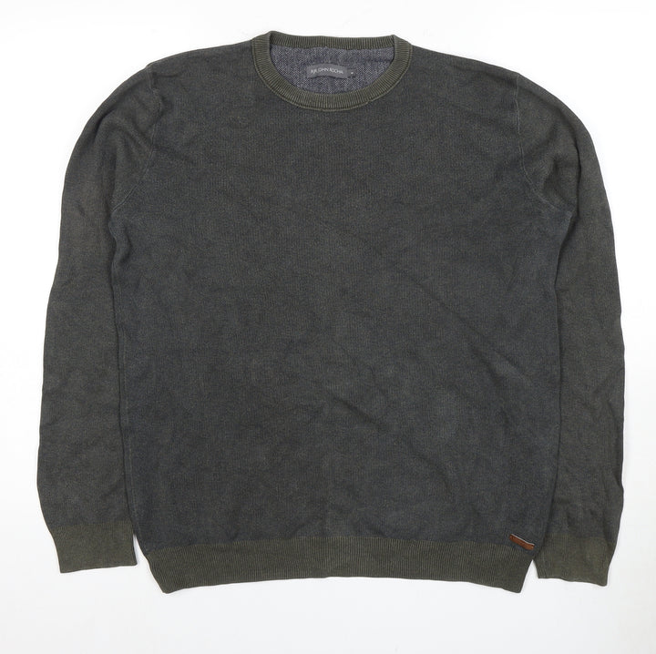 RJR John Rocha Men's Grey Cotton Pullover Jumper M
