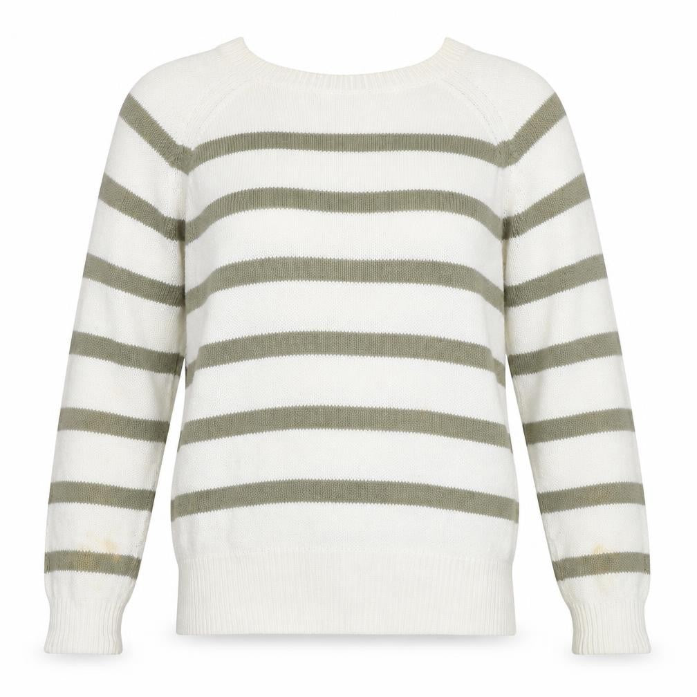 Front view of Mango Women's Multicoloured Striped Jumper, M, Bow Accent