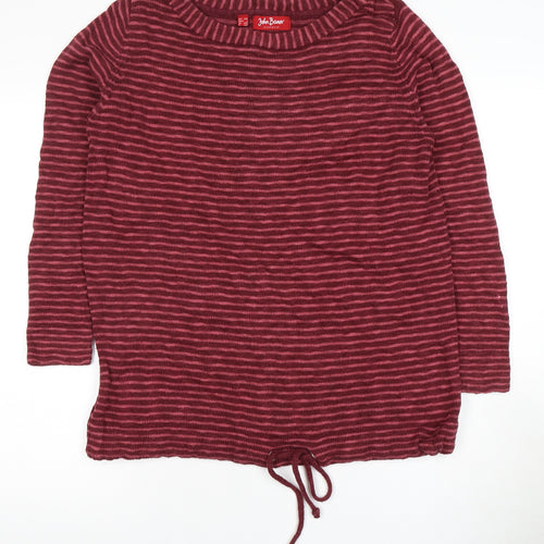 John Baner Women's Red Striped Pullover Jumper L