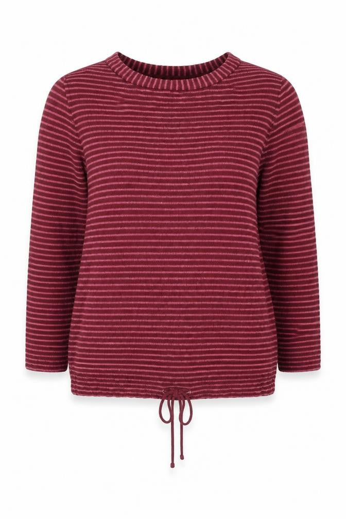 Front view of John Baner Women's Red Striped jumper L