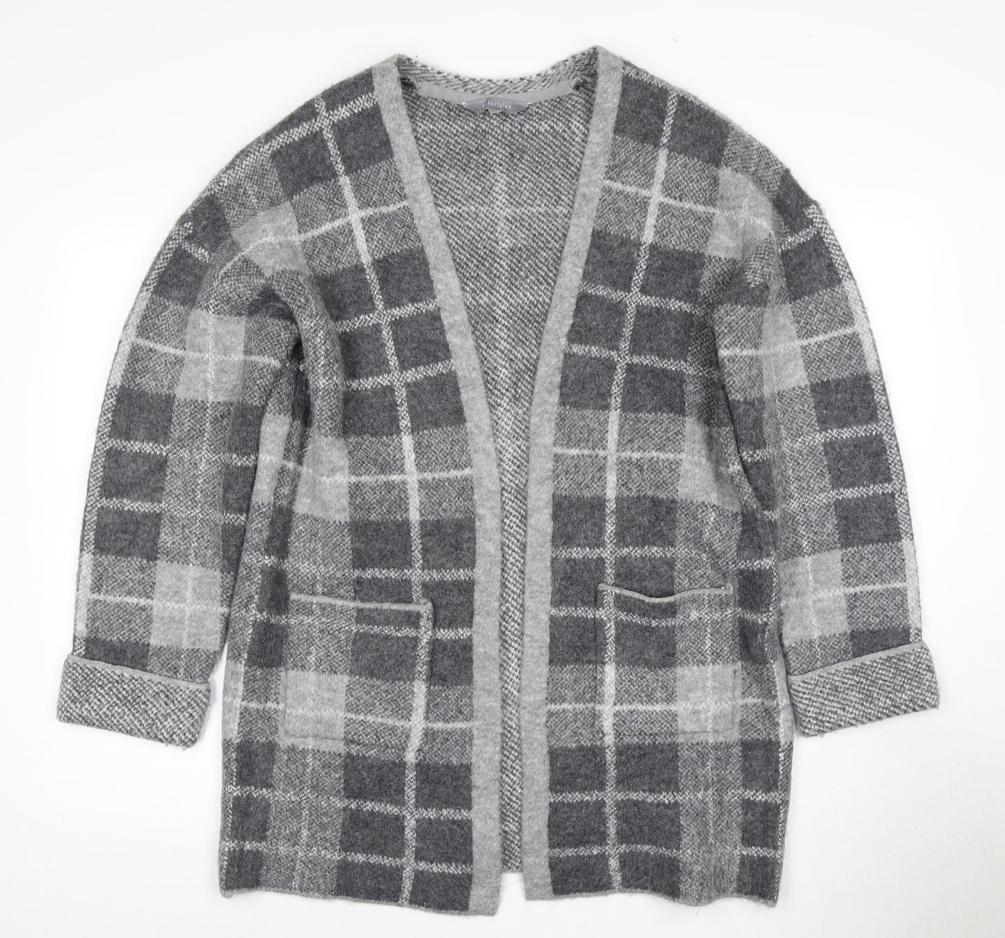 Principles Women's Grey Check Cardigan Size 14