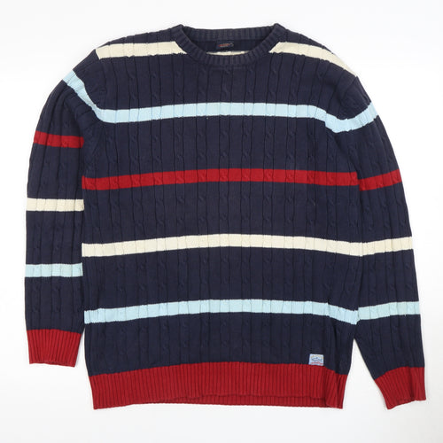 Paul & Shark Yachting Men's XL Blue Striped Pullover