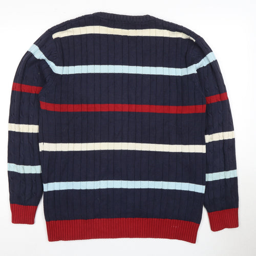 Paul & Shark Yachting Men's XL Blue Striped Pullover