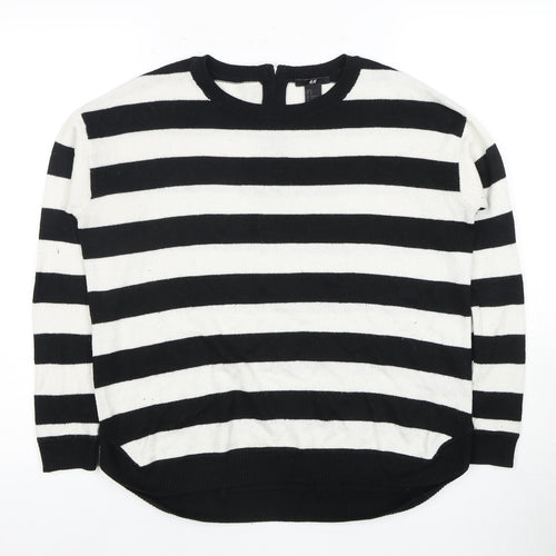 H&M Women's Black Striped Pullover Jumper S