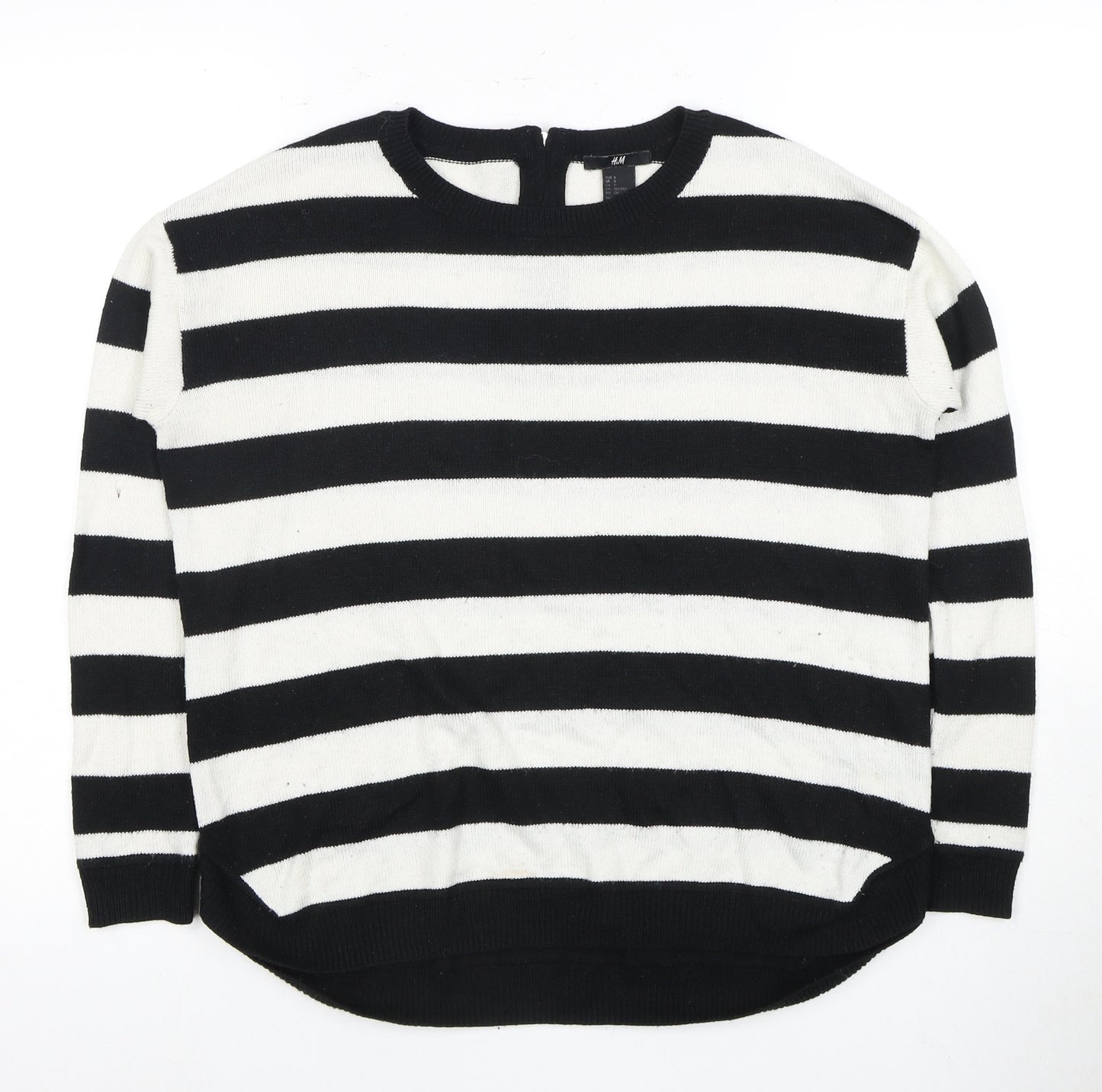 H&M Women's Black Striped Pullover Jumper S