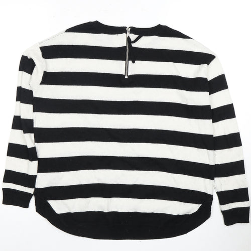 H&M Women's Black Striped Pullover Jumper S