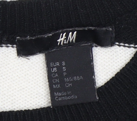 H&M Women's Black Striped Pullover Jumper S