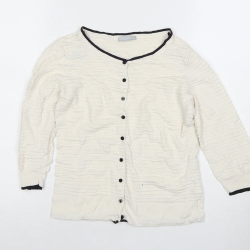 H&M Women's Ivory Button Cardigan, Size S