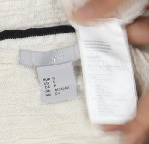 H&M Women's Ivory Button Cardigan, Size S