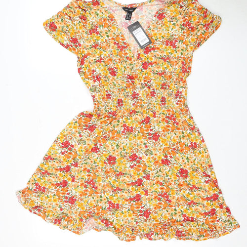 New Look Women's Floral Multicoloured Dress Size 12