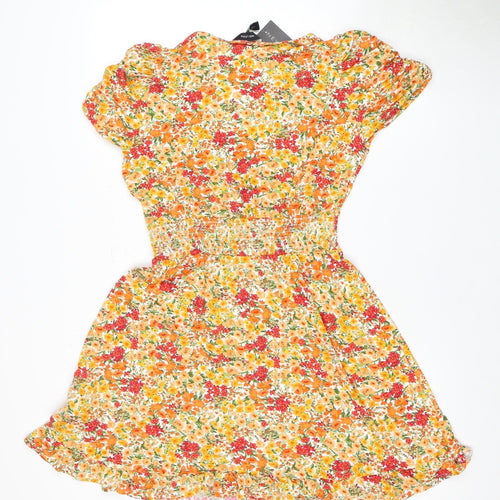 New Look Women's Floral Multicoloured Dress Size 12