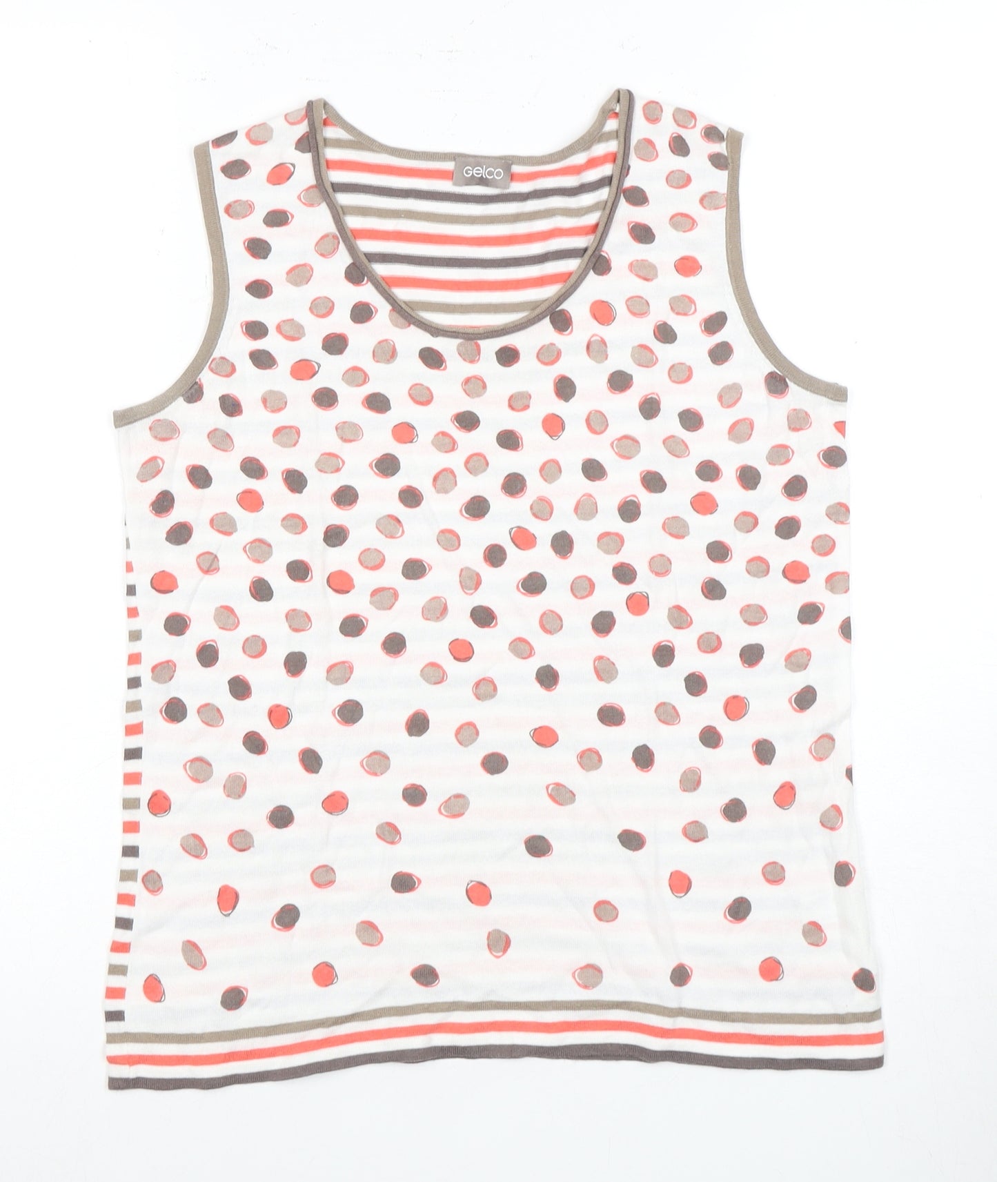 Gelco Women's Multicoloured Polka Dot Tank, Size 12