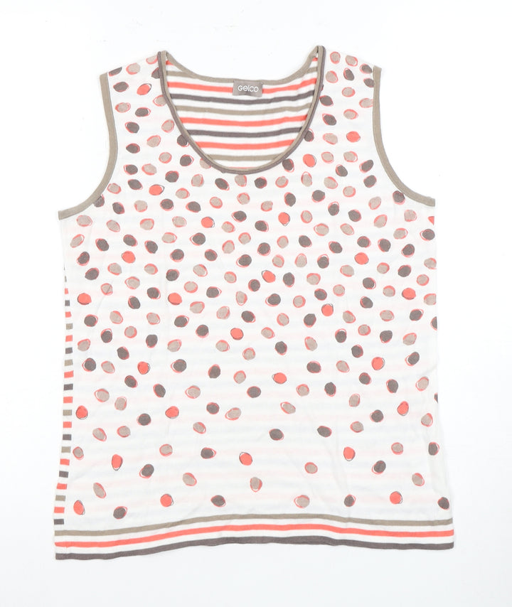 Gelco Women's Multicoloured Polka Dot Tank, Size 12