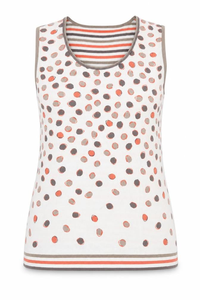 Front view of Gelco Women's Multicoloured Polka Dot Tank, size 12