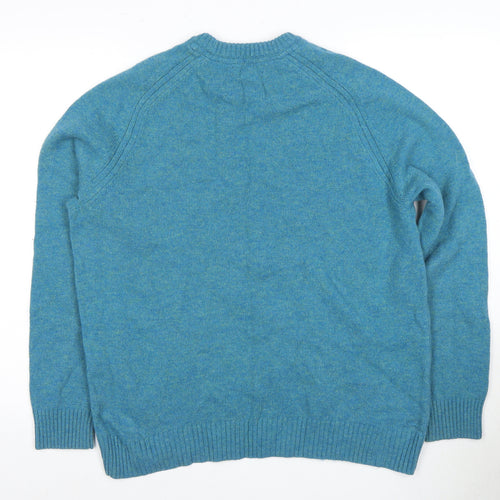 Lands' End Men's Blue XL Lambswool Pullover Jumper