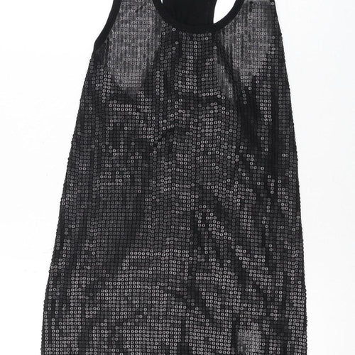 Whistles Women's Black Sequin Sleeveless Tank M