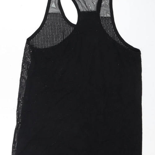 Whistles Women's Black Sequin Sleeveless Tank M