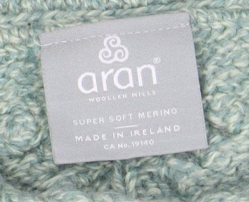 Aran Women’s Cable-Knit Green Jumper, Size S