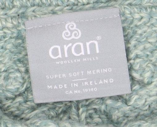 Aran Women’s Cable-Knit Green Jumper, Size S