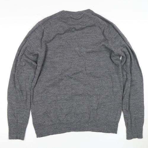 Linea Women's Grey Wool Cardigan - Medium V-Neck