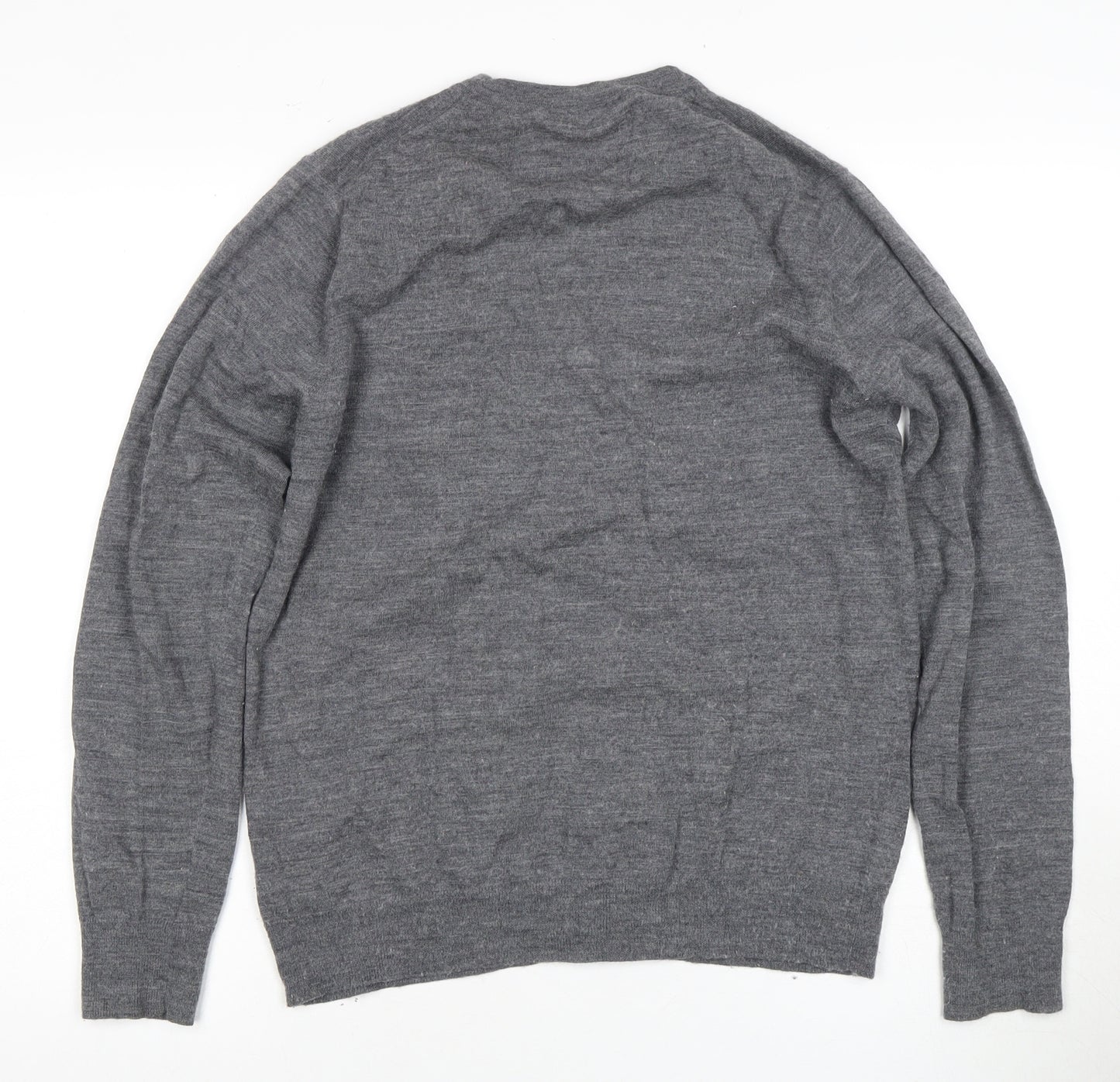 Linea Women's Grey Wool Cardigan - Medium V-Neck