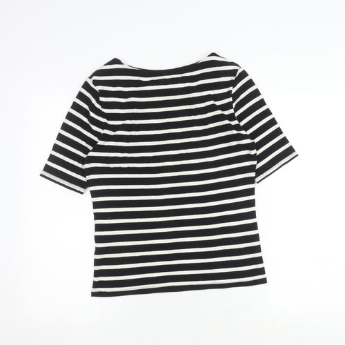 John Lewis Women's Black Striped T-Shirt Size 10