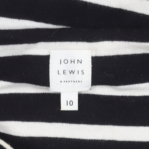 John Lewis Women's Black Striped T-Shirt Size 10