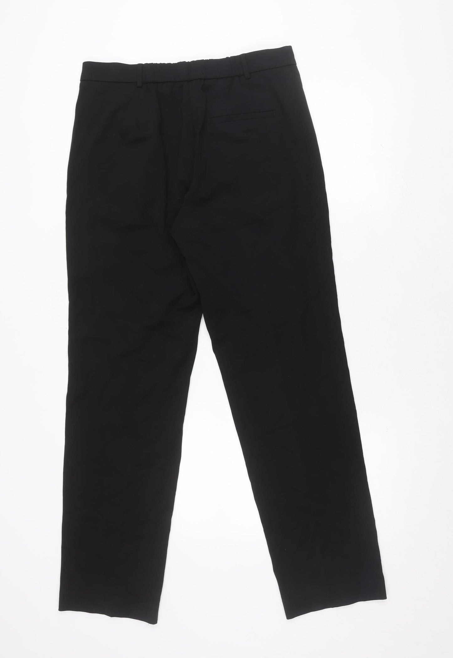 M&S Women’s Black Straight High Rise Trousers - Size 12