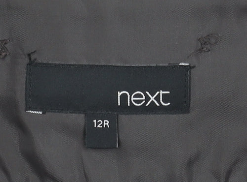 Next Women's Grey Striped Trousers Size 12 Wide-Leg