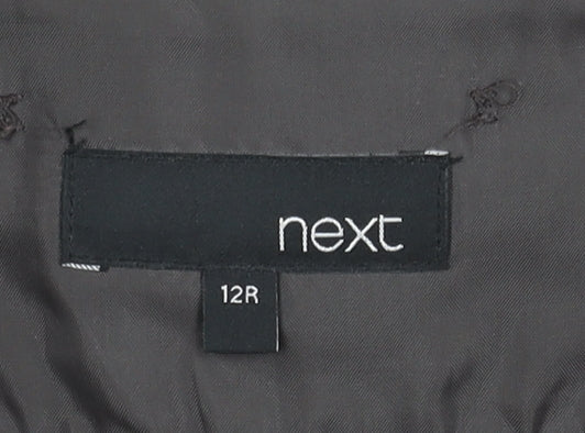 Next Women's Grey Striped Trousers Size 12 Wide-Leg