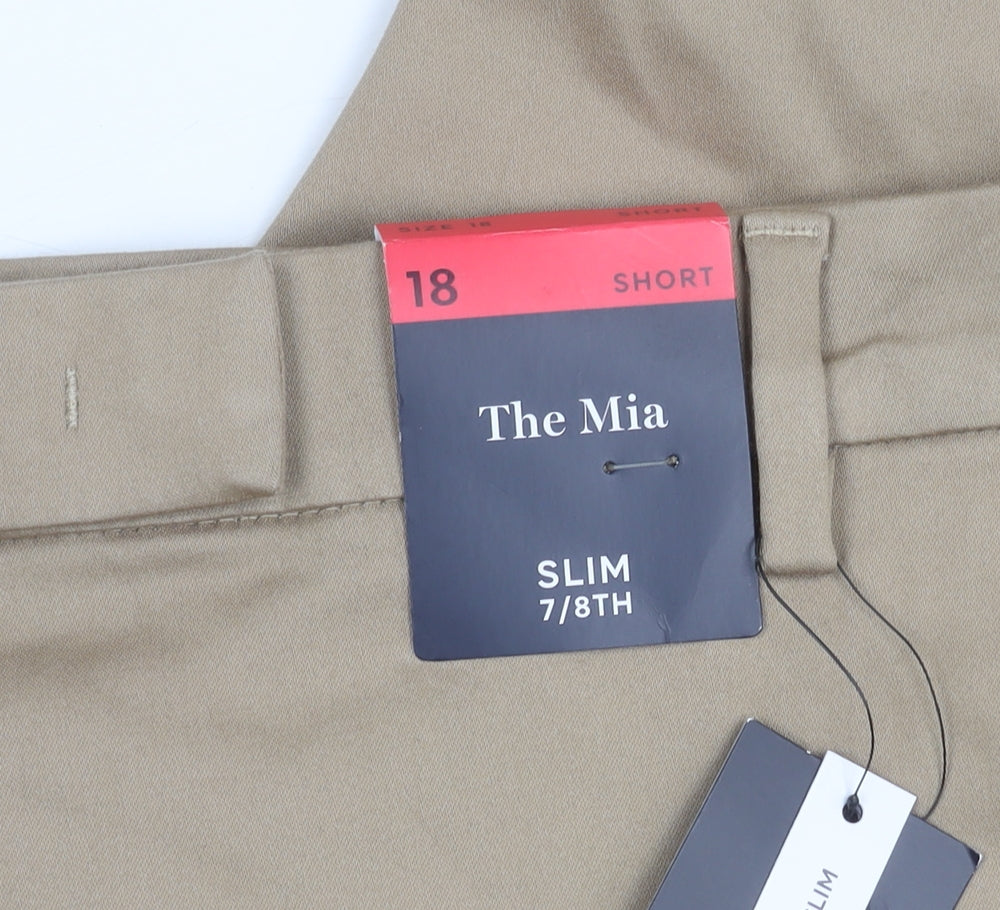 Marks and Spencer Women's Brown Slim Trousers, Size 18