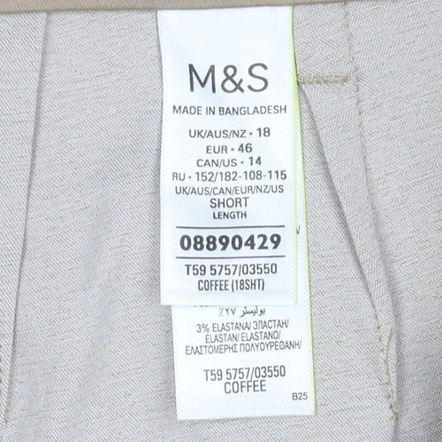 Marks and Spencer Women's Brown Slim Trousers, Size 18