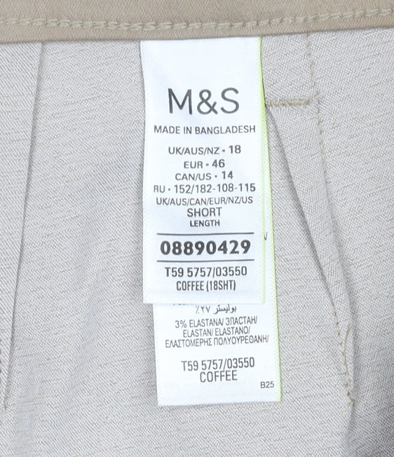 Marks and Spencer Women's Brown Slim Trousers, Size 18