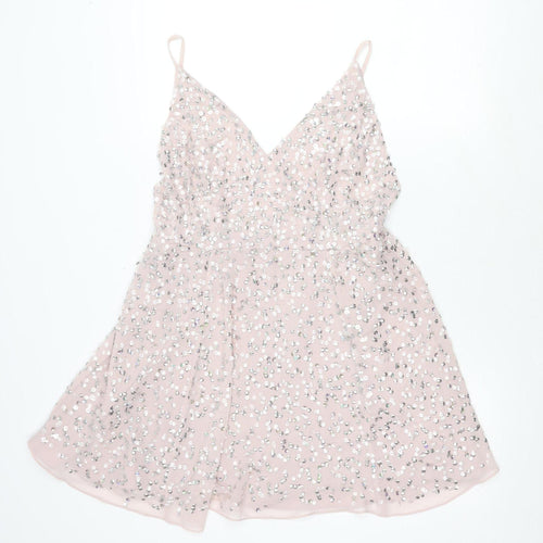 ASOS Women's Pink Sequin Sleeveless Party Dress Size 12