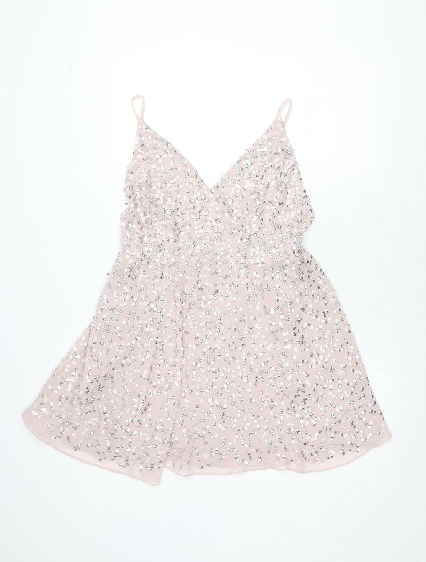 ASOS Women's Pink Sequin Sleeveless Party Dress Size 12