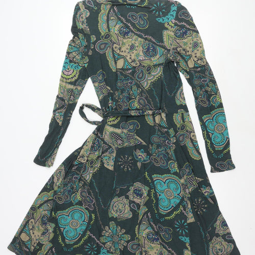 Topshop Women's Wrap Dress Paisley 12 Multicoloured