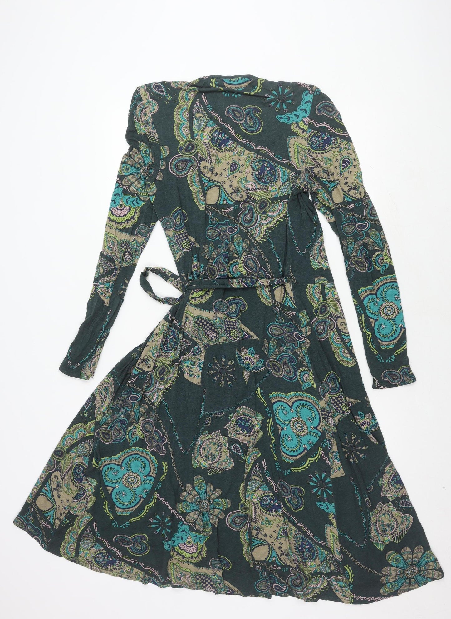 Topshop Women's Wrap Dress Paisley 12 Multicoloured
