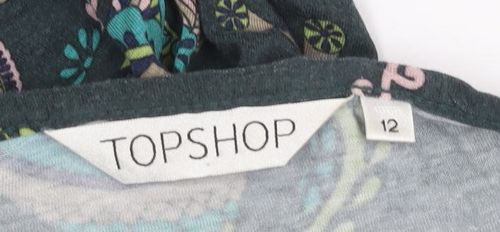 Topshop Women's Wrap Dress Paisley 12 Multicoloured