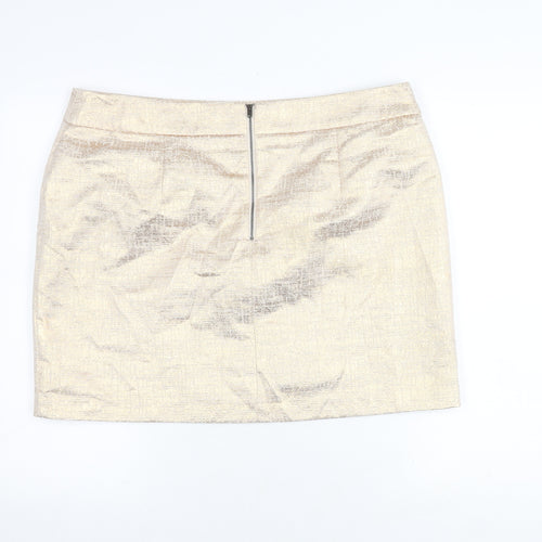 Marks and Spencer Gold Pencil Skirt for Women Size 18
