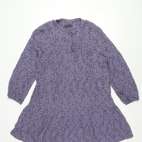 Marks and Spencer Women’s Purple Floral Dress Size 14