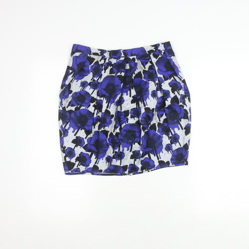 Topshop Women's Multicoloured Floral Skirt, Size 12, Knee Length