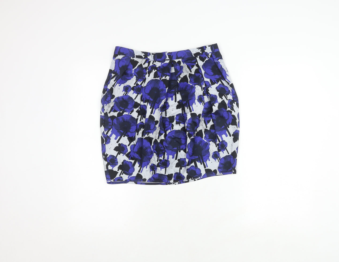 Topshop Women's Multicoloured Floral Skirt, Size 12, Knee Length