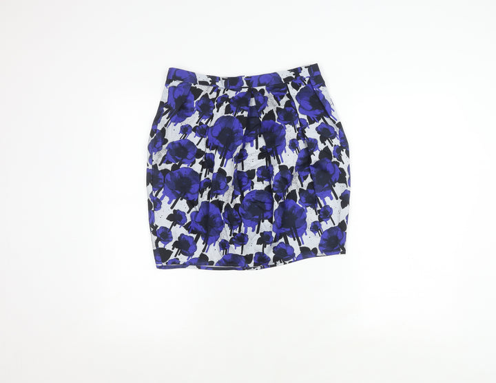 Topshop Women's Multicoloured Floral Skirt, Size 12, Knee Length