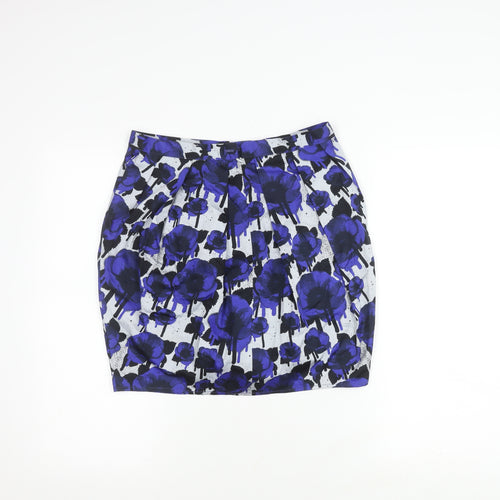 Topshop Women's Multicoloured Floral Skirt, Size 12, Knee Length