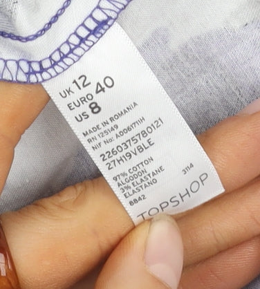 Topshop Women's Multicoloured Floral Skirt, Size 12, Knee Length